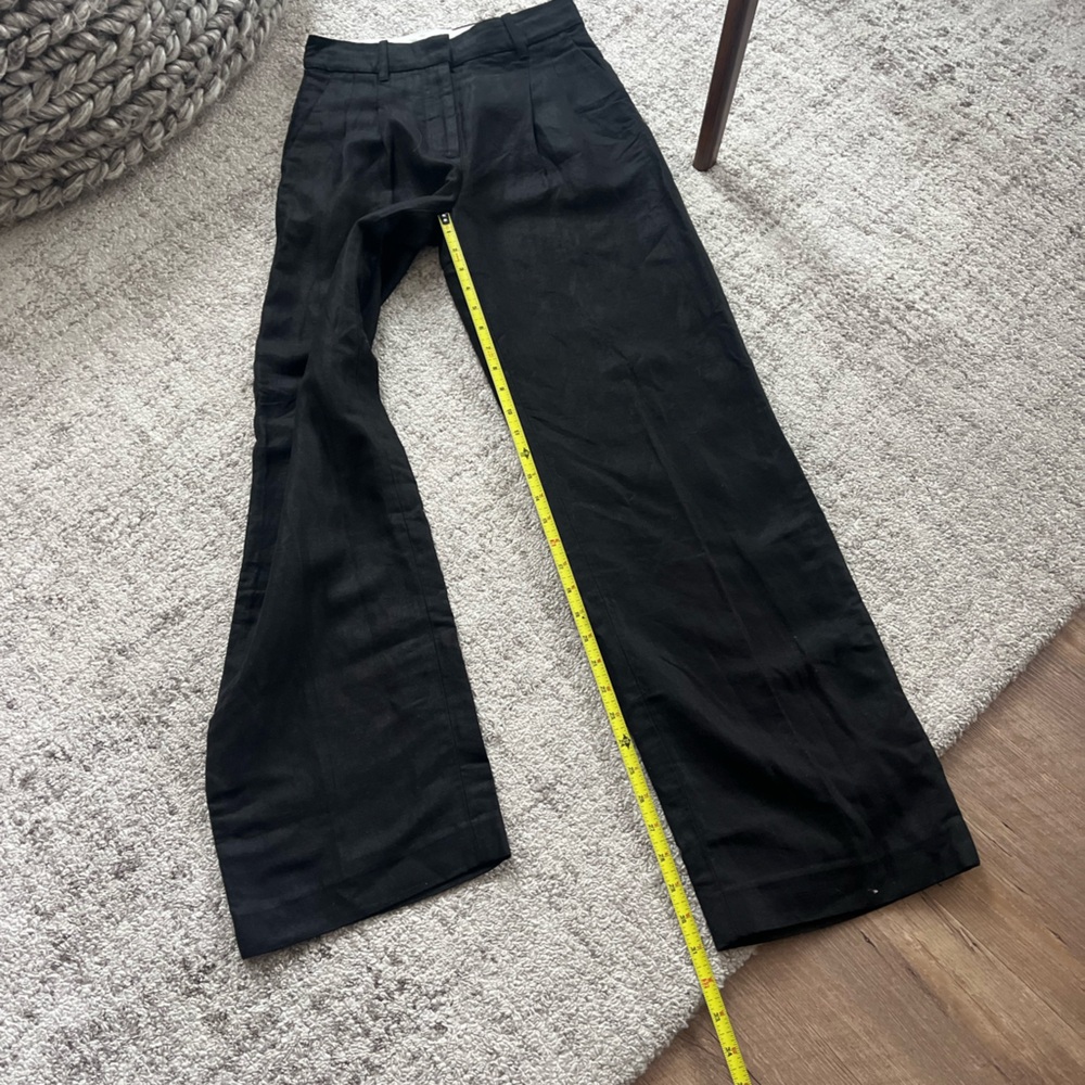 Aritzia Wilfred The Effortless Pant™ Linen Black High-Waisted Wide-leg Size 2 - Picture 15 of 16